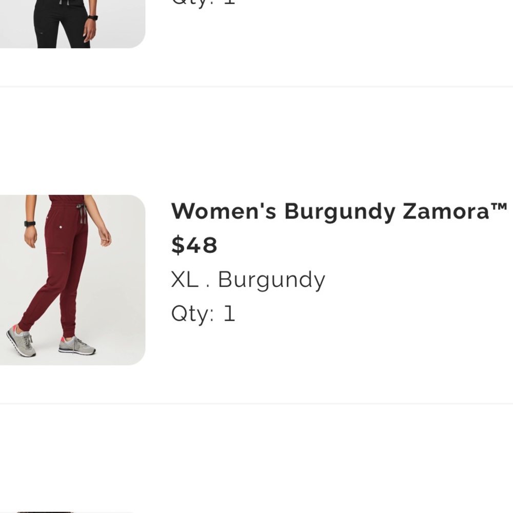 Maroon XL FIGS scrub joggers